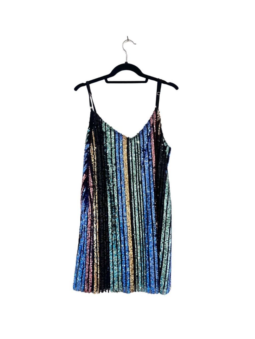 Show Me Your Mumu Vivian Sequin Slip Dress - Cocktail Stripe - Size L
